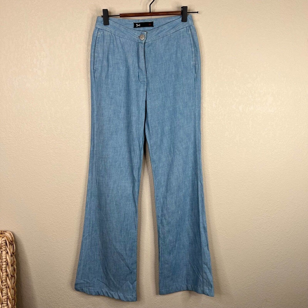 3x1 Bootcut Jeans‎ Women's 24 Blue Denim 100% Cotton High-Rise Flare Y2K Boho
